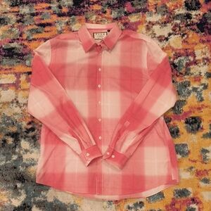 Thomas Pink Men's Casual Pink Plaid Shirt